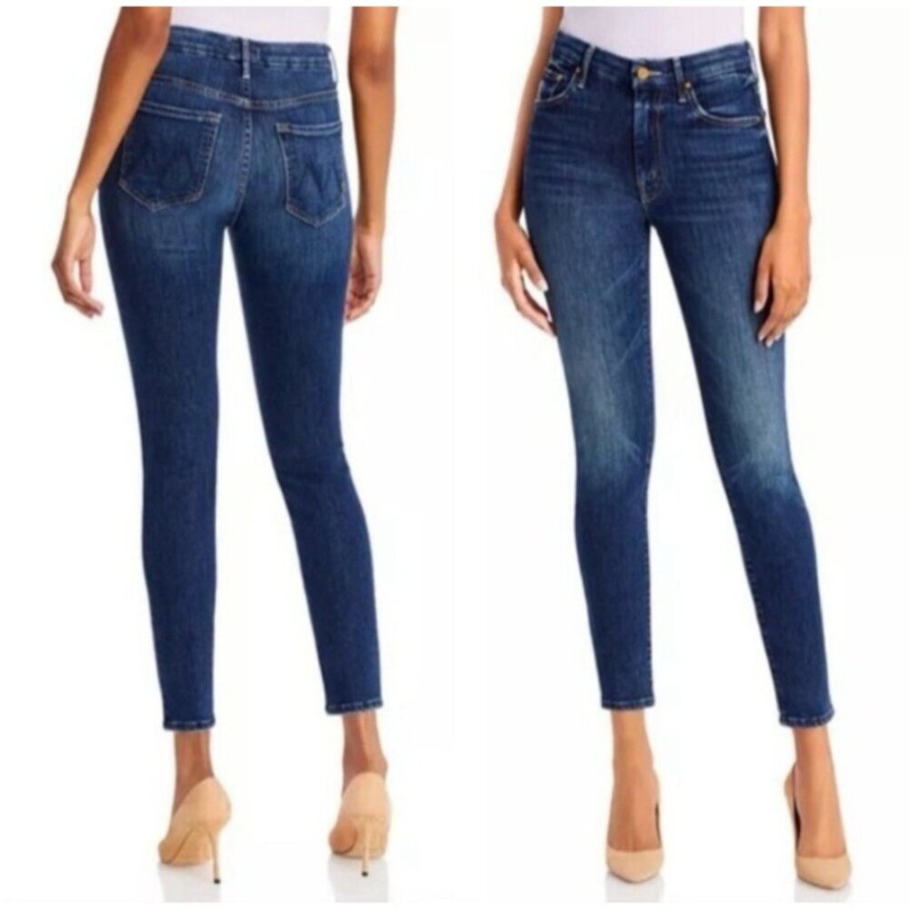 Mother High Waisted Looker Stretch Jeans in Teaming Up Wash